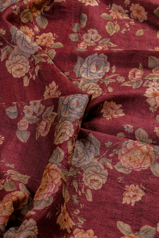 Pure Kanjeevaram Tissue Brocade Saree with Applique Detailing & Tussar Silk Blouse