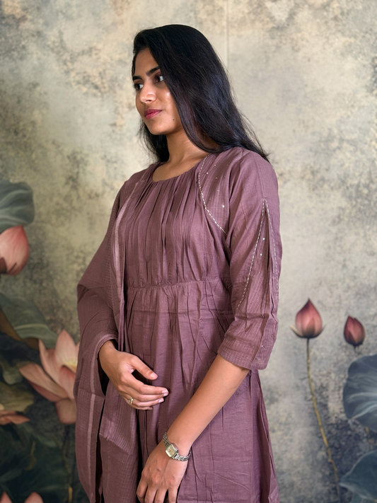 Pure kota cotton with fusion katha work