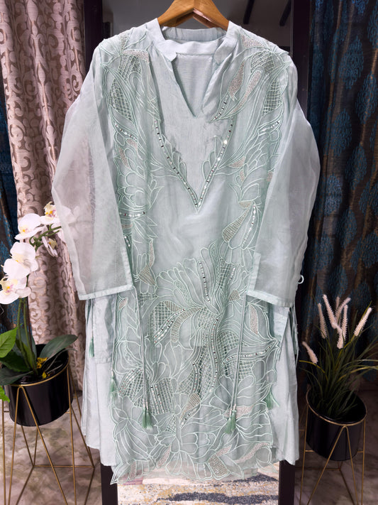 Indo-Western Cutwork 2-Piece Suit