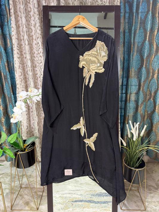 Pure Chinnon Crepe 2-Piece Suit with Heavy Handwork