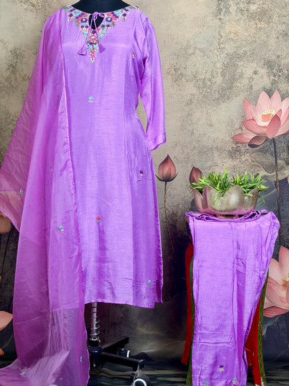 Pure Dola silk with knot work