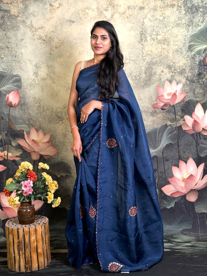 Pure kora silk with handwork