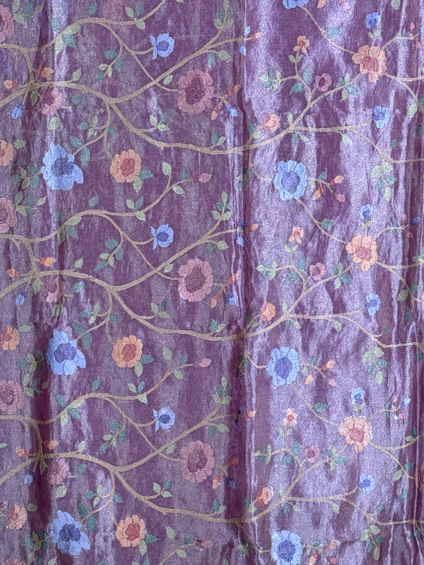 Pure tissue pattu with jamdani style Embroidery