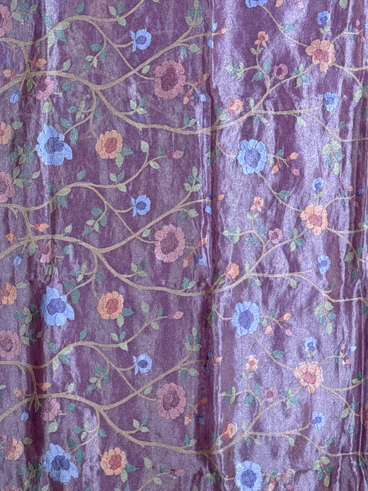 Pure tissue pattu with jamdani style Embroidery