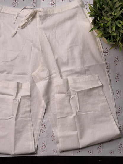 Pure Handloom Cotton Floral Kurta Set with Straight Pant - 2 piece