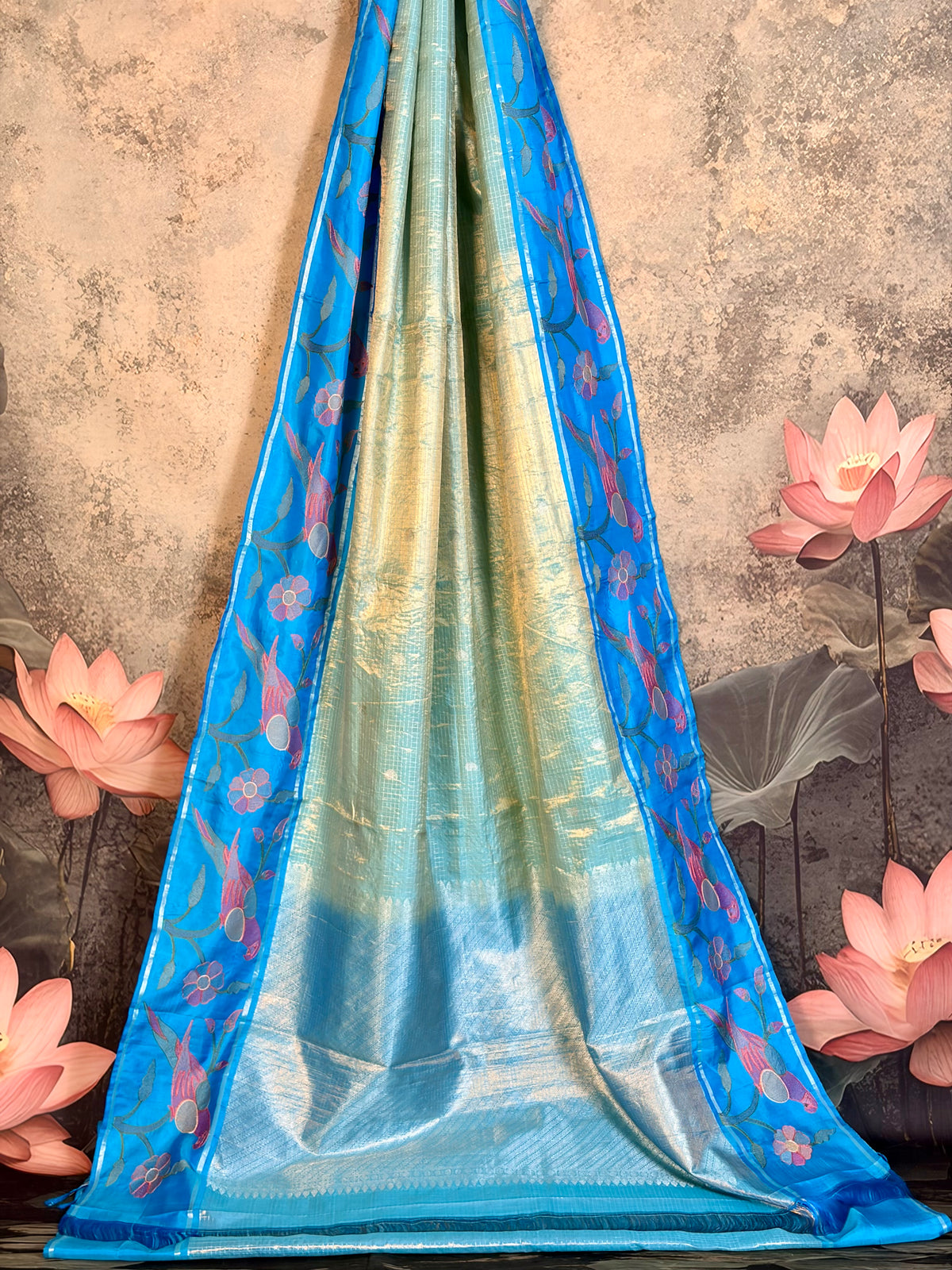 Pure kanchipattu with fusion border & weaving