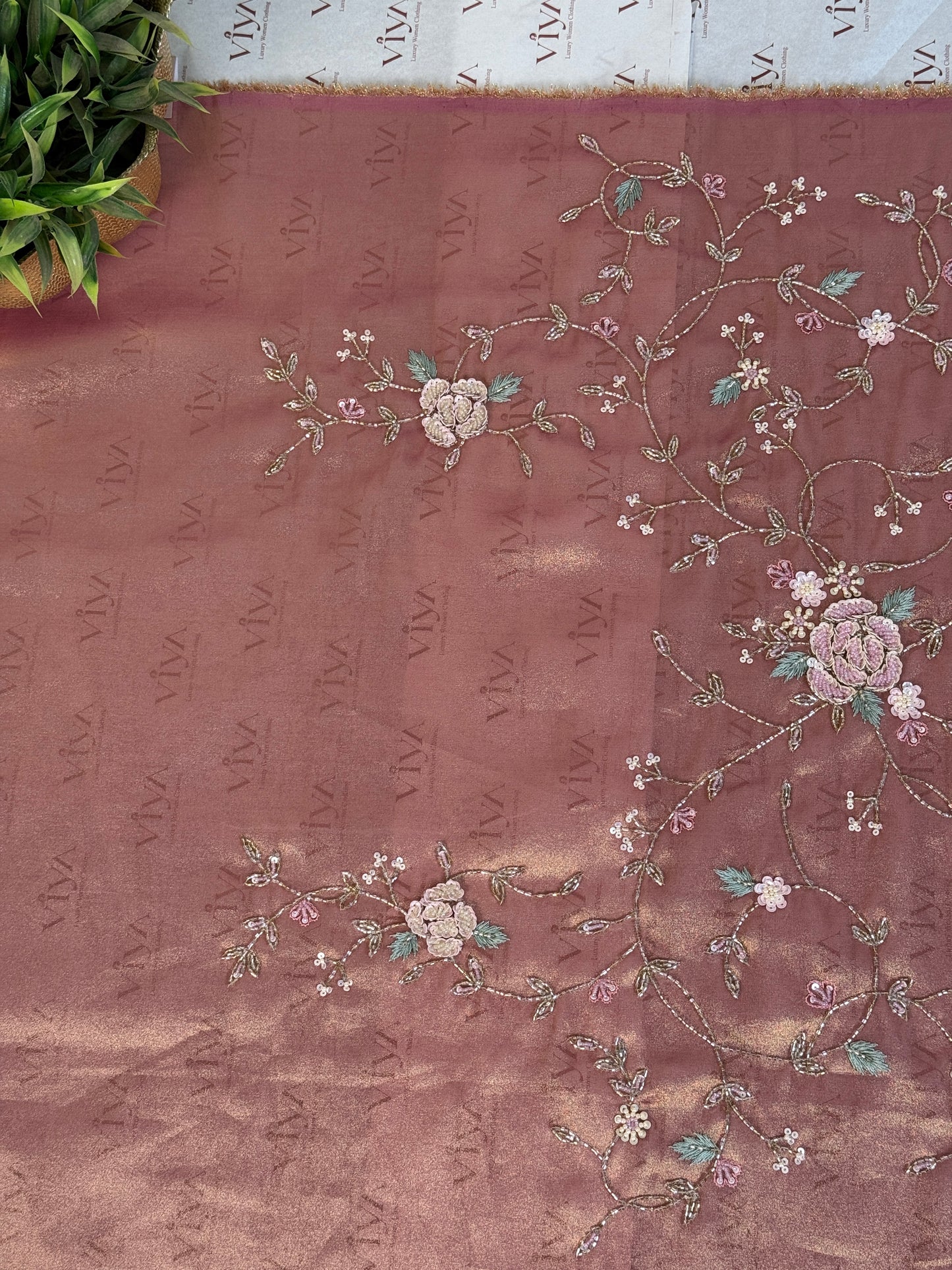 Pure Kanjivaram Silk Saree with Handwork – Elegant Pink Wedding & Festive Wear