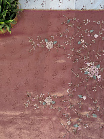 Pure Kanjivaram Silk Saree with Handwork – Elegant Pink Wedding & Festive Wear
