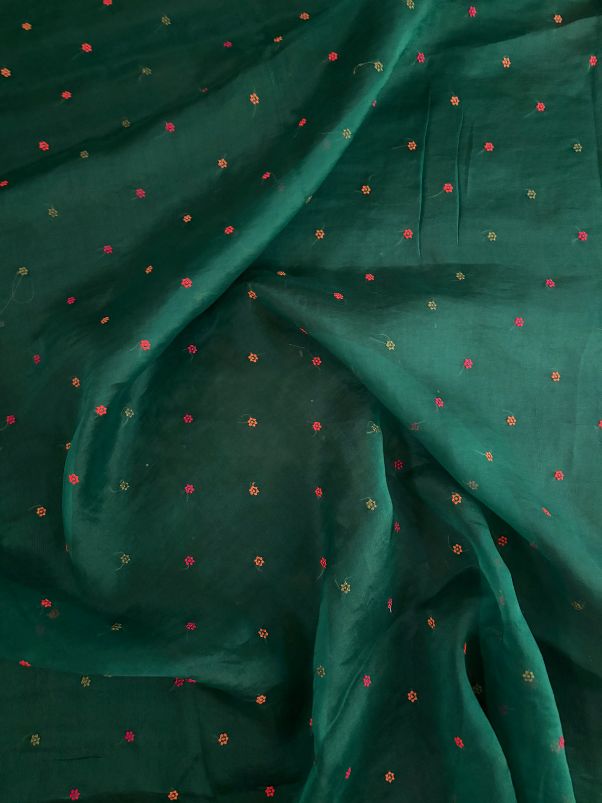Pure Kora saree with Embroidery and Weaved Butti