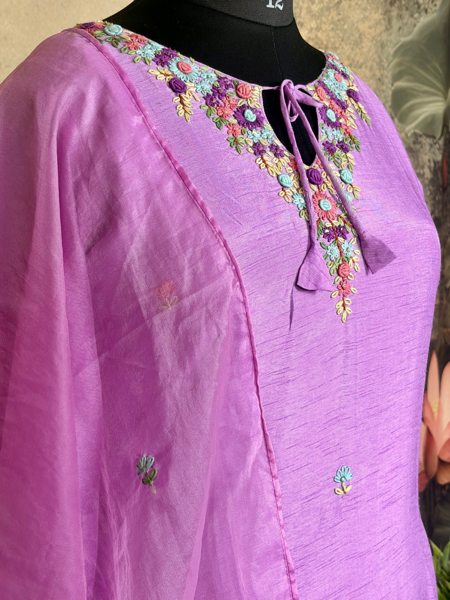 Pure Dola silk with knot work