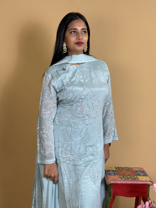 Pure georgette suit with handwork