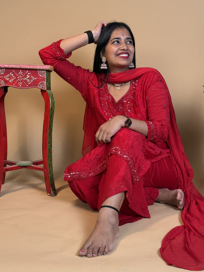 Pure georgette suit with handwork