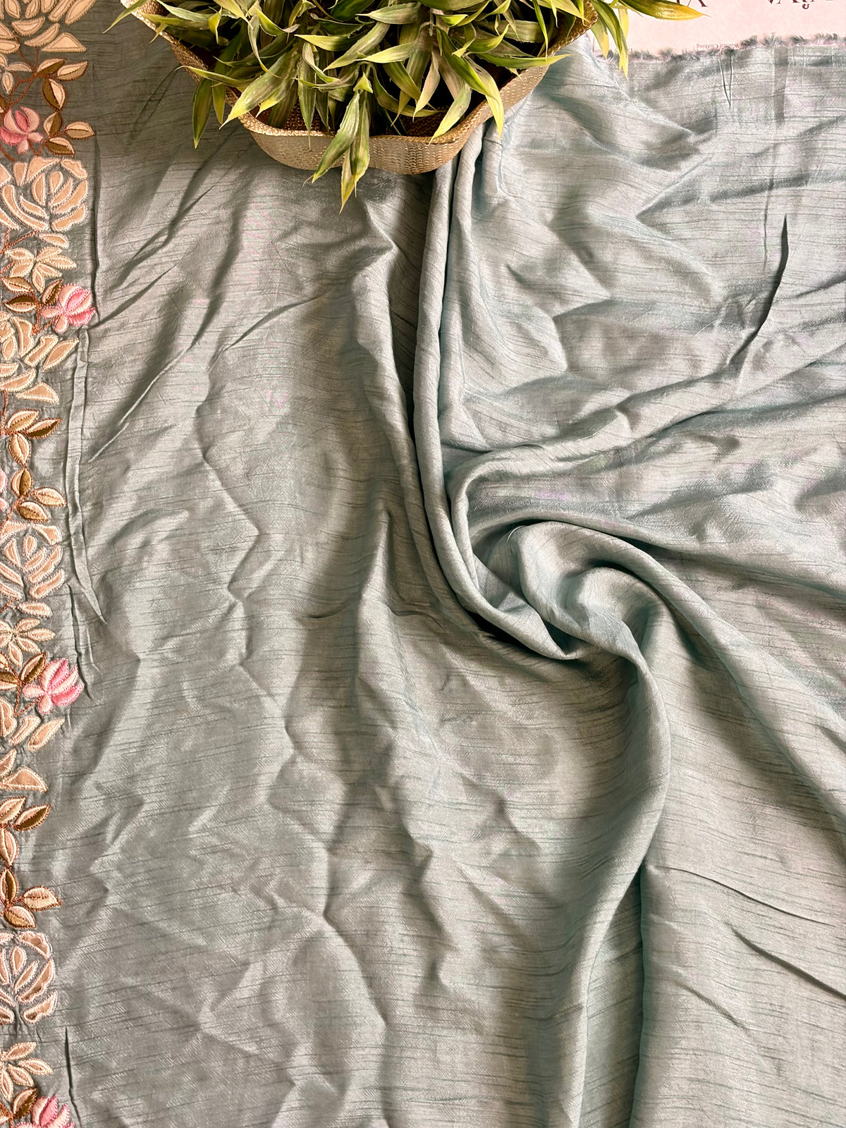 Pure Poona silk with leather work