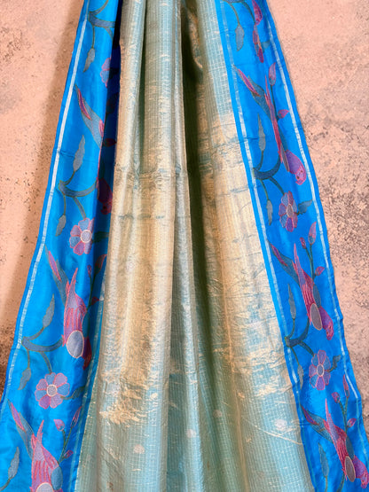 Pure kanchipattu with fusion border & weaving