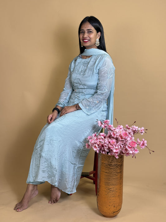 Pure georgette suit with handwork