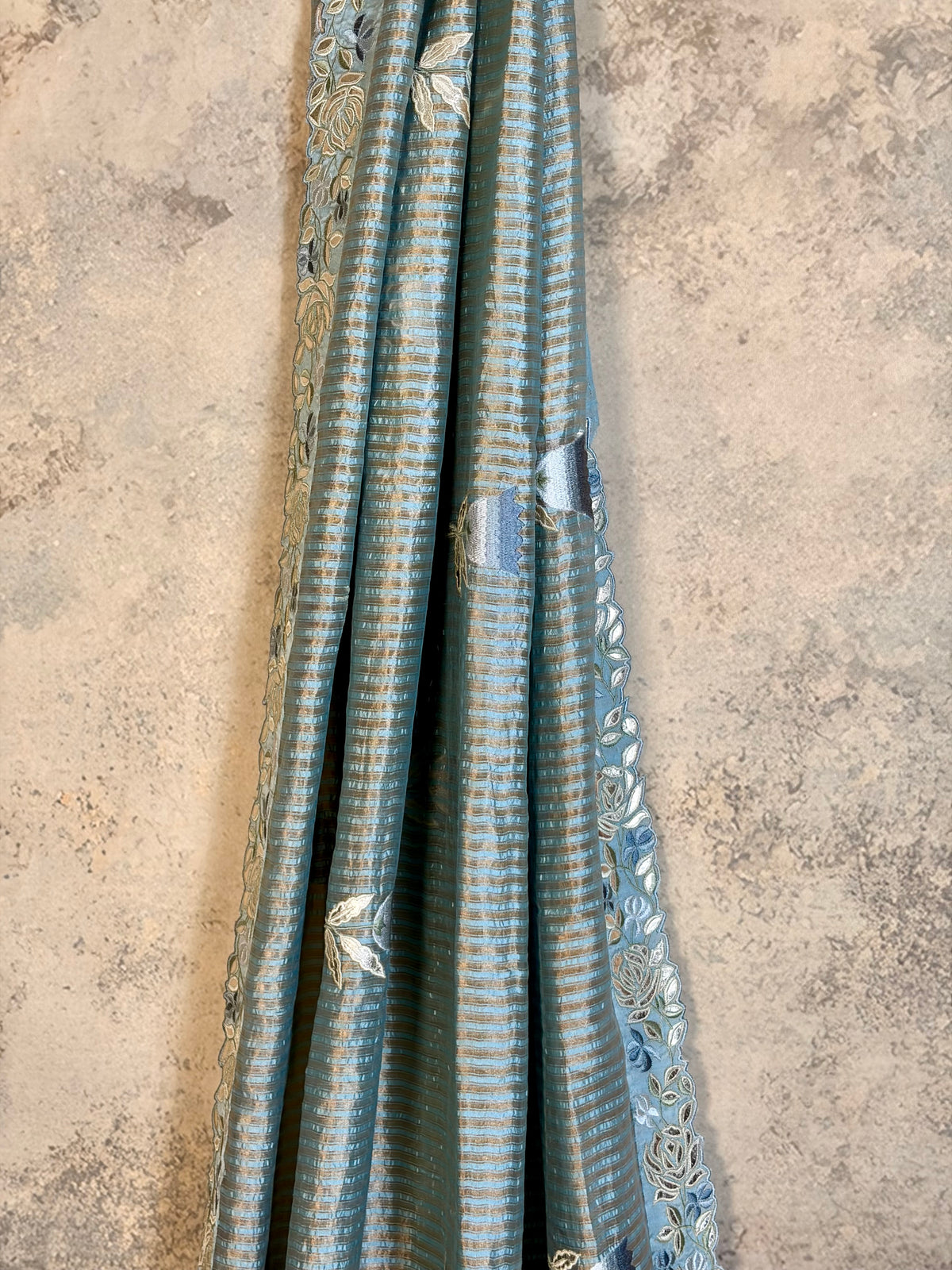 Pure Poona silk with leather work