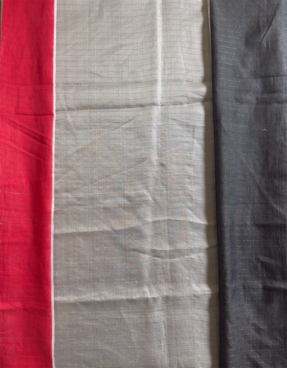 Pure tissue Kora saree with fusion embroidery
