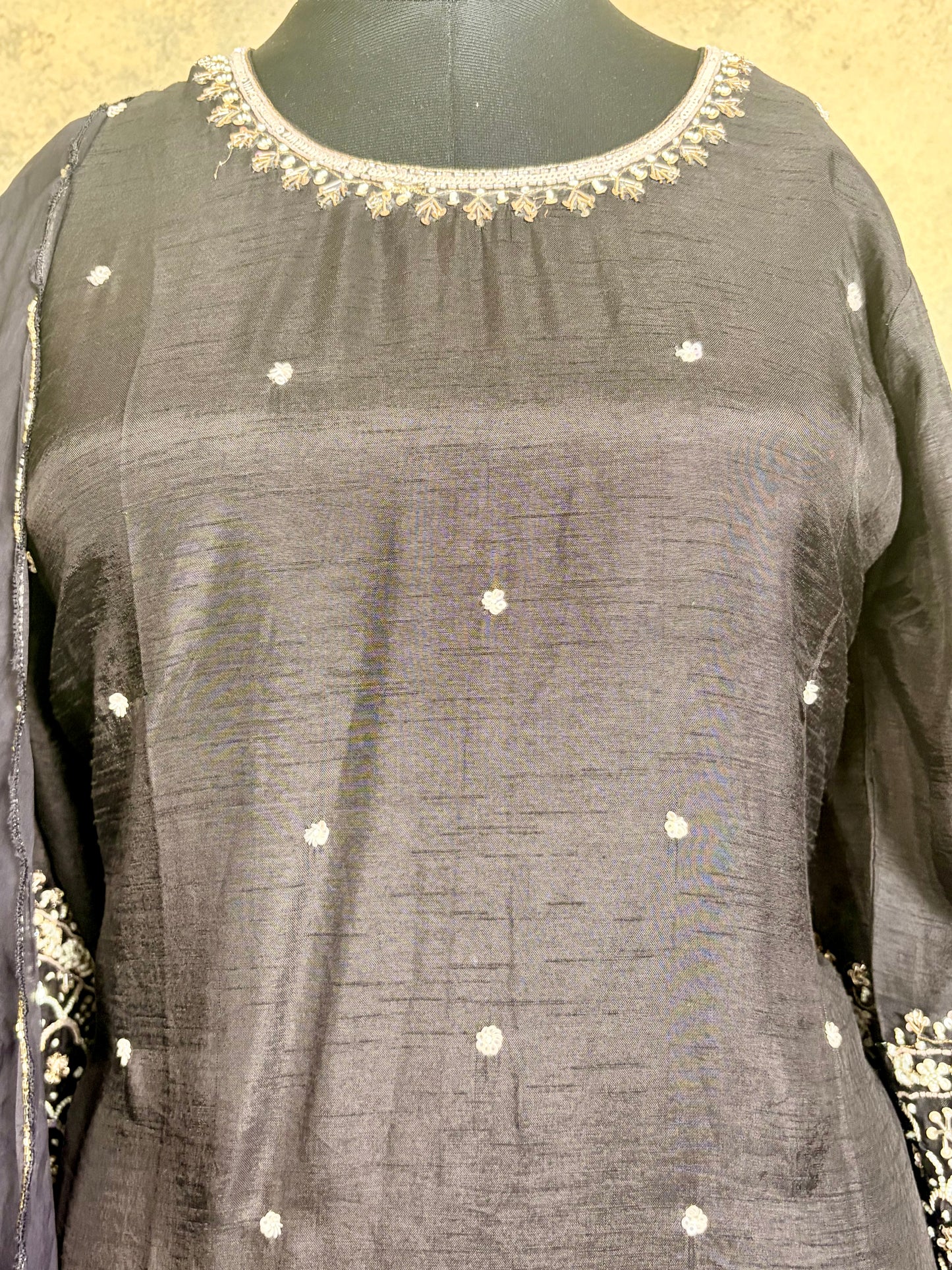 Pure Dola silk with handwork