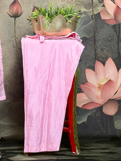 Pure Dola silk with Applique and embroidery