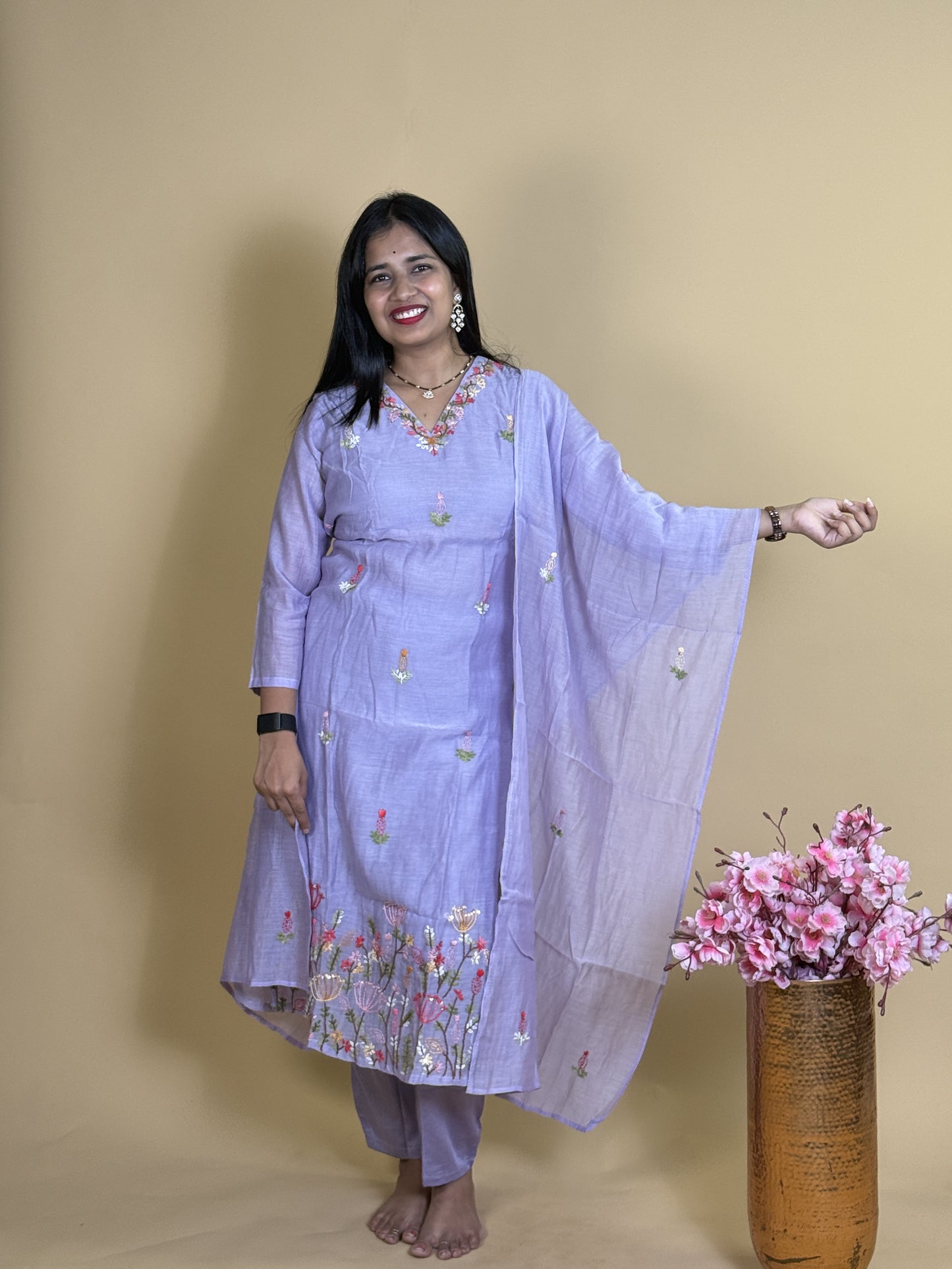 Pure mulchendari suit with knot work