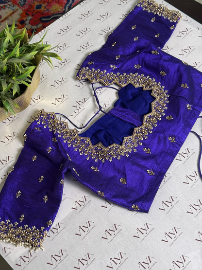Pure banarasi saree with maggam blouse