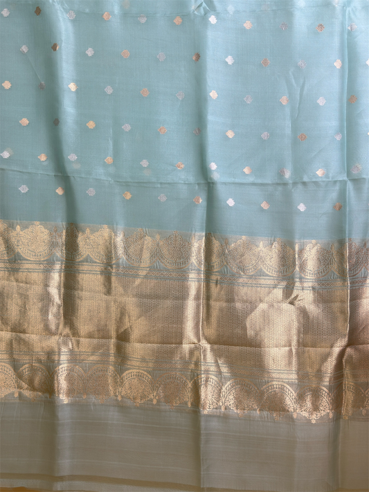Pure Kora saree with kadwa weaving