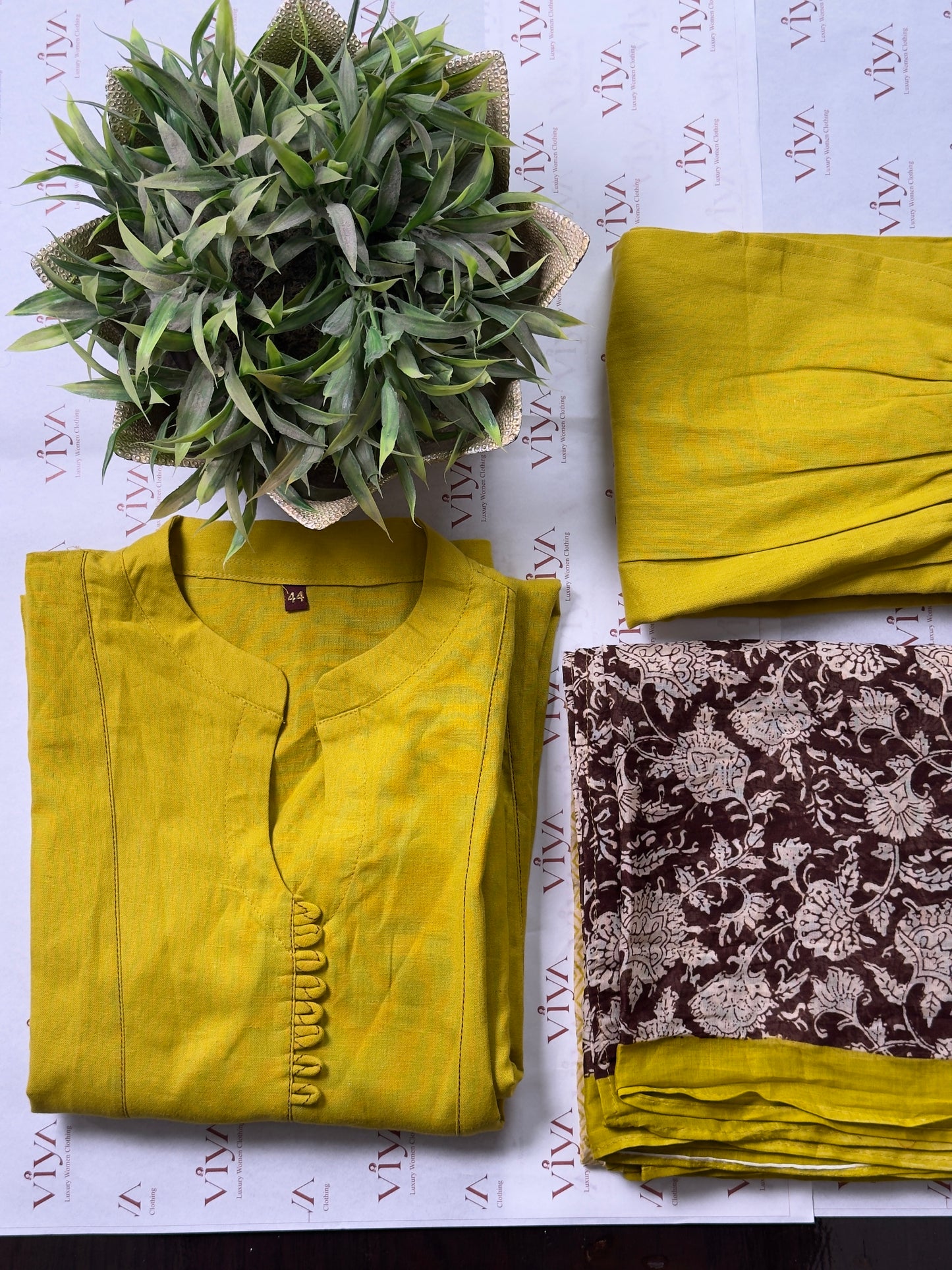 Pure Cotton Kalamkari Kurta Set with Dupatta (3-Piece)