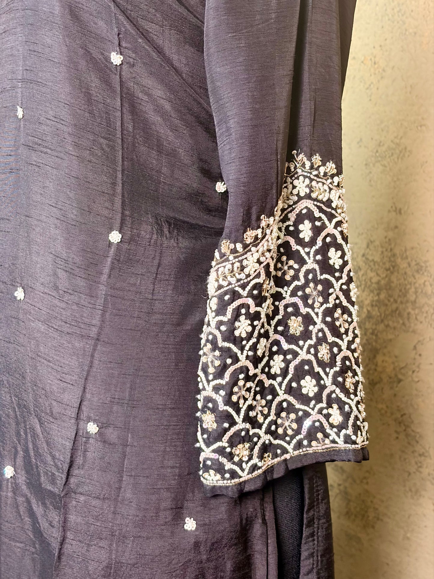 Pure Dola silk with handwork