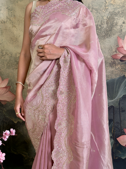 Pure kanjivaram tissue silk saree with zardosi work