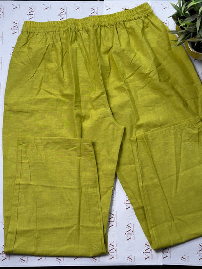 Pure Handloom Cotton Kurta Set with Hand Appliqué Work (3-Piece)