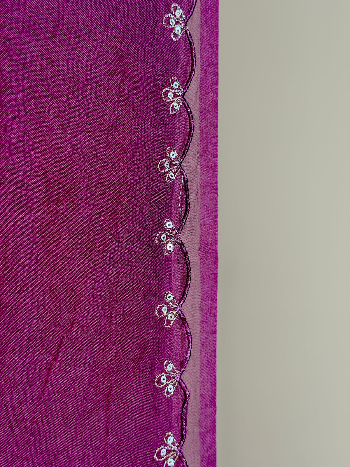 Pure Kora saree with fusion silk & Applique