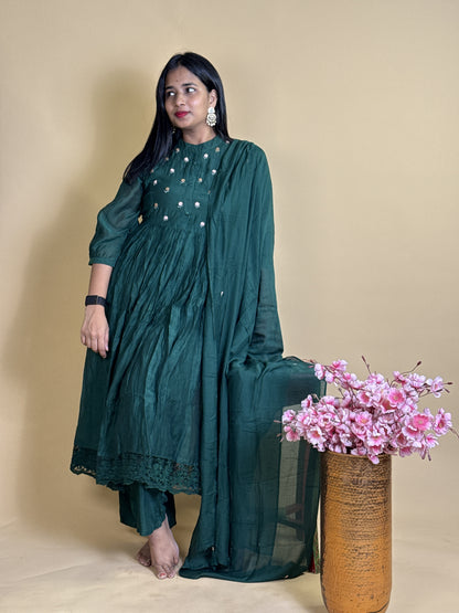 Pure mulchendari suit with Anarkali