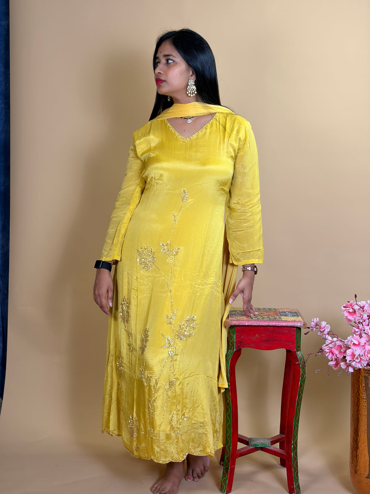 Pure georgette suit without handwork