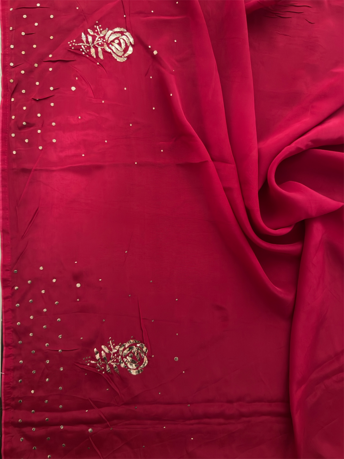 Pure Kora saree with handwork