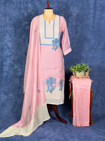 Pure mulchendari with embroidery work