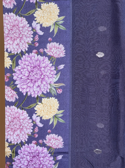 Pure Kora with digital print & kadwa weaving buttis