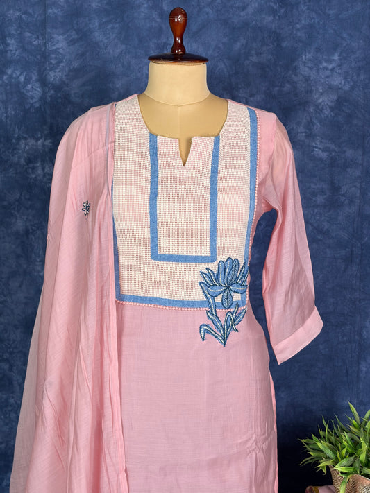 Pure mulchendari with embroidery work