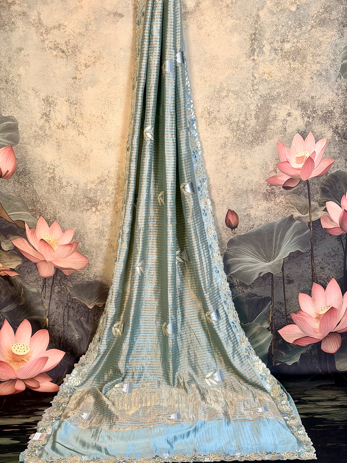 Pure Poona silk with leather work