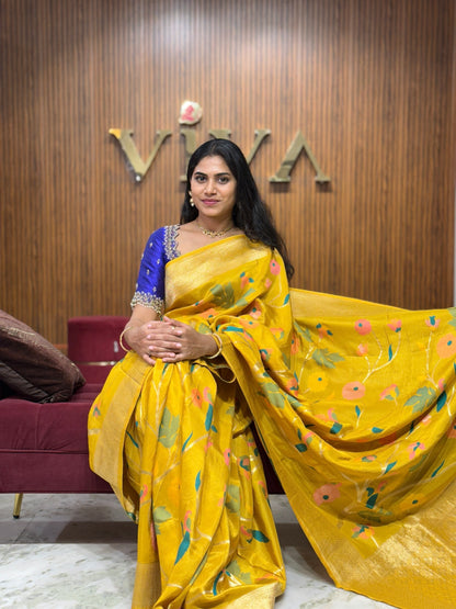 Pure banarasi saree with maggam blouse