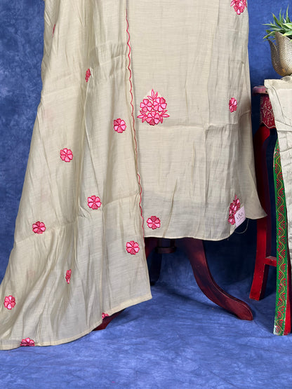 Pure mulchendari with embroidery work