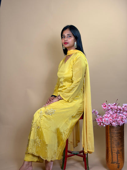 Pure georgette suit without handwork