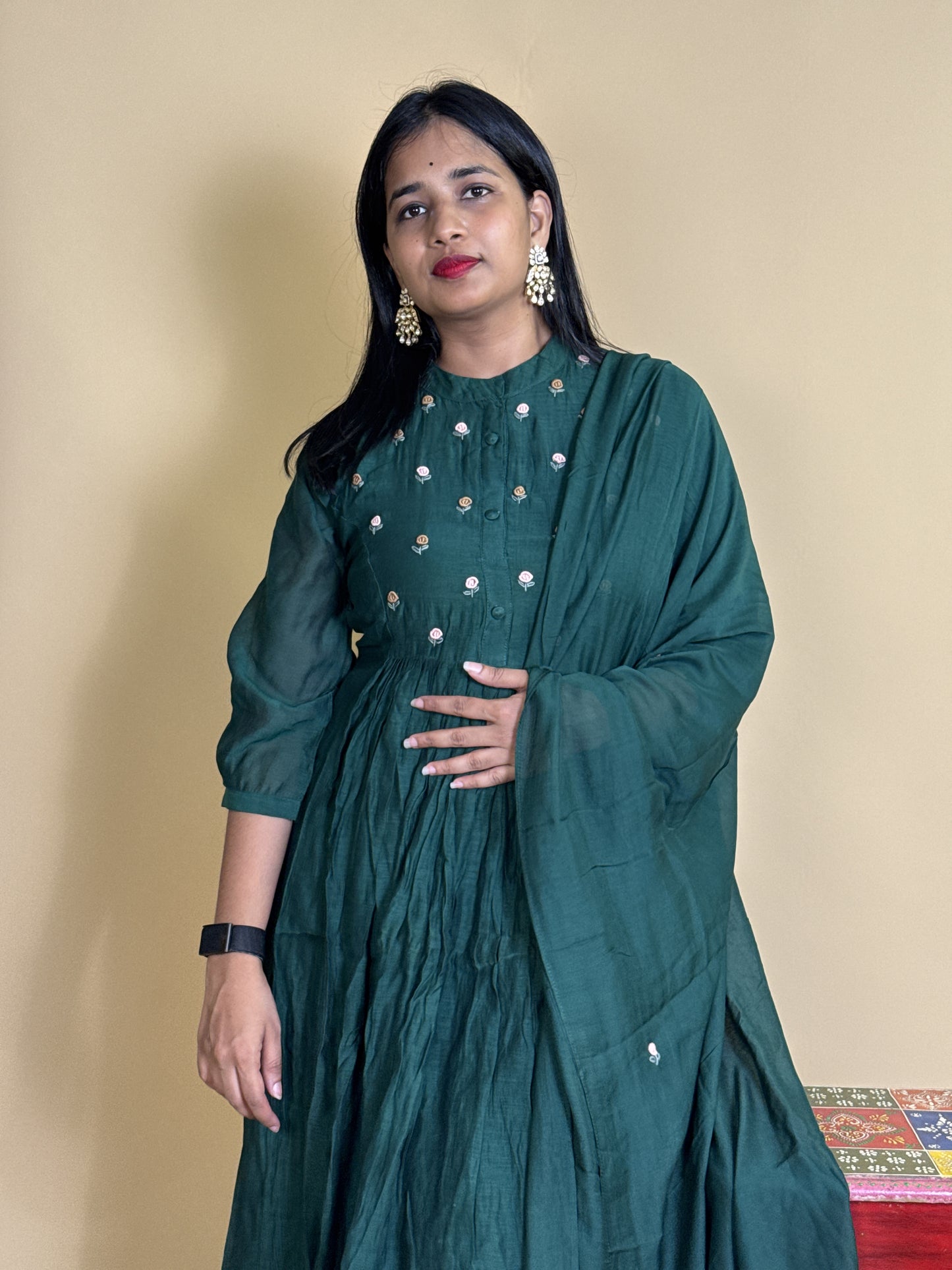 Pure mulchendari suit with Anarkali
