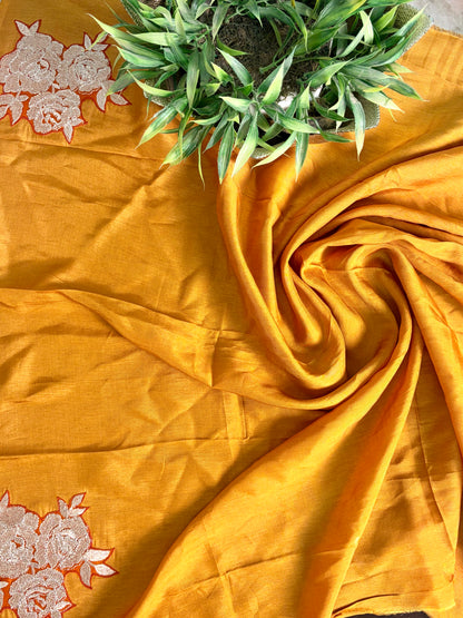 Pure Kora silk saree with zari work & stripes