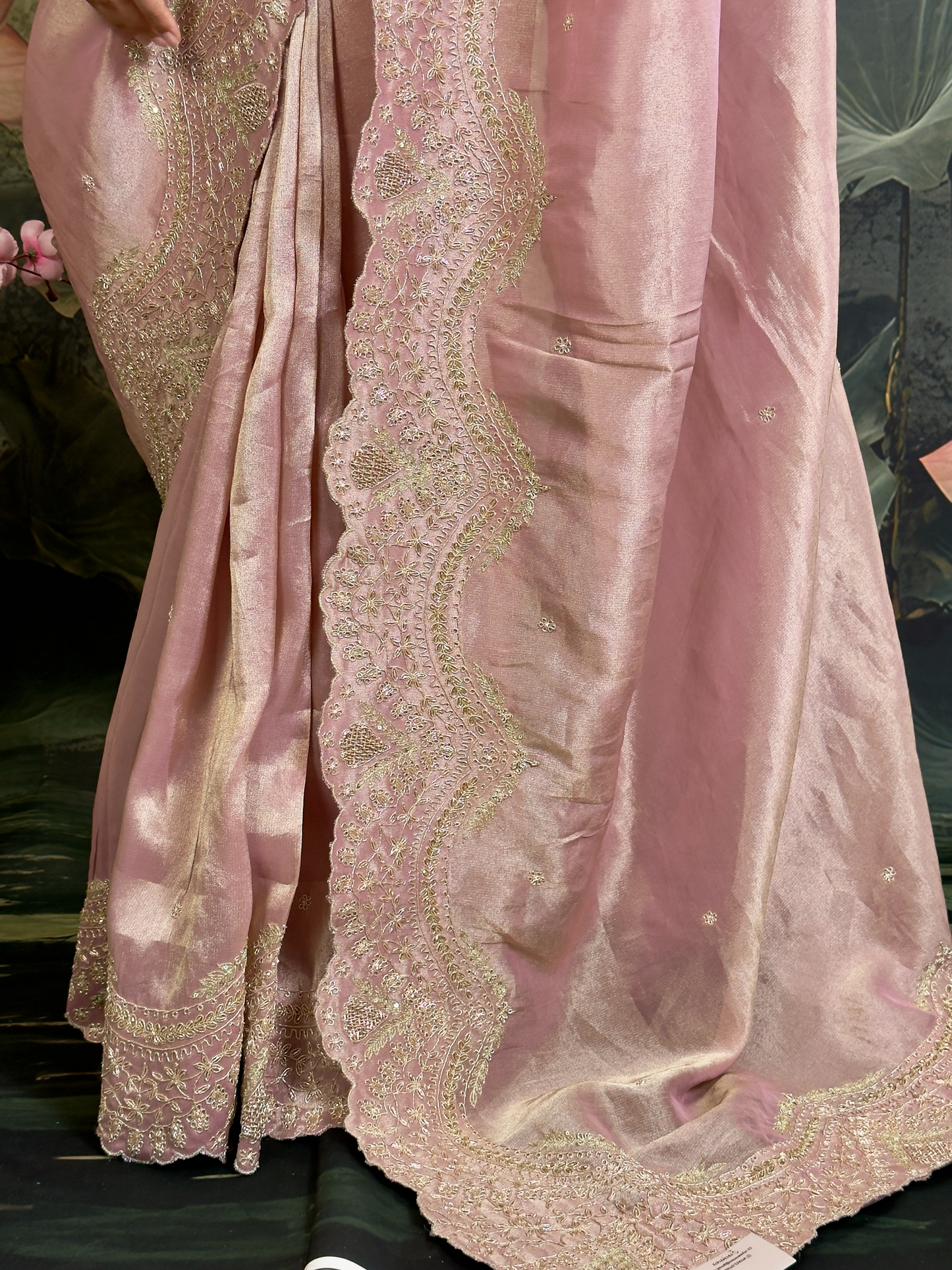 Pure kanjivaram tissue silk saree with zardosi work