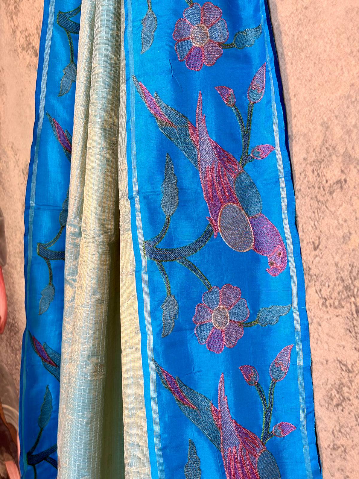 Pure kanchipattu with fusion border & weaving