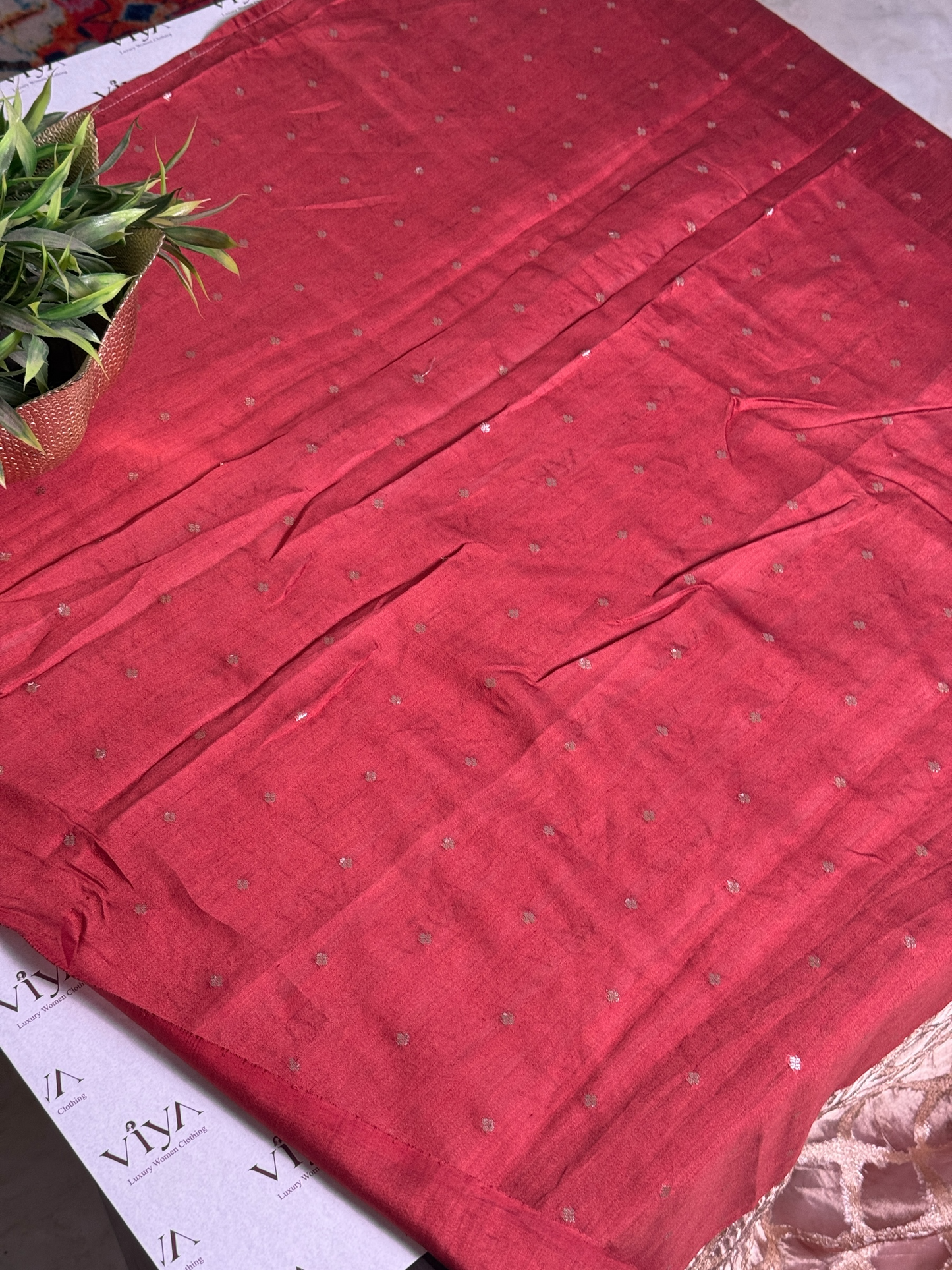 Pure tissue pattu with paithani work
