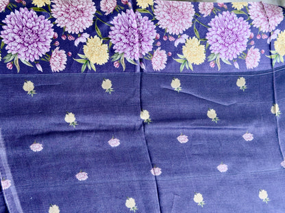 Pure Kora with digital print & kadwa weaving buttis