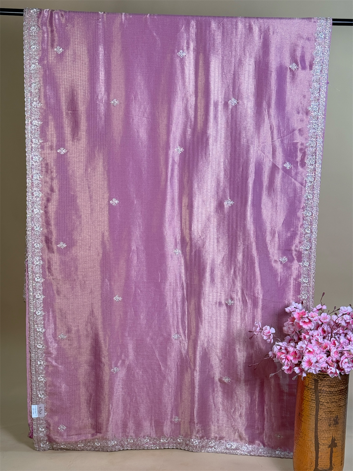 Pure Kanjivaram tissue silk saree with handwork