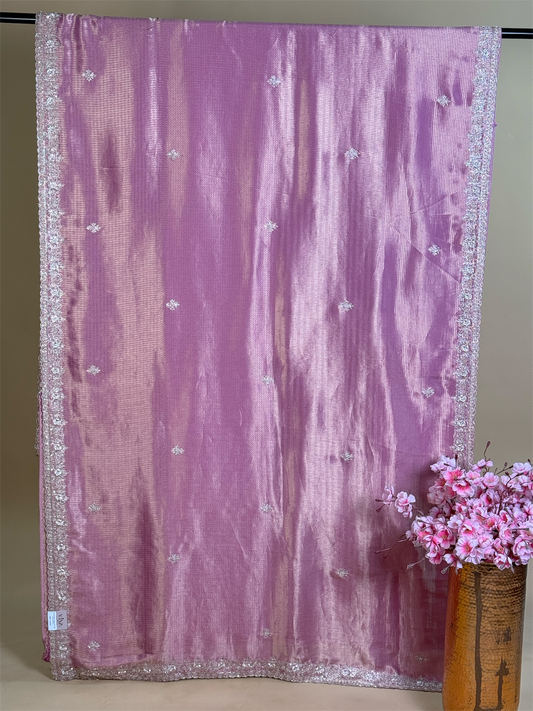 Pure Kanjivaram tissue silk saree with handwork