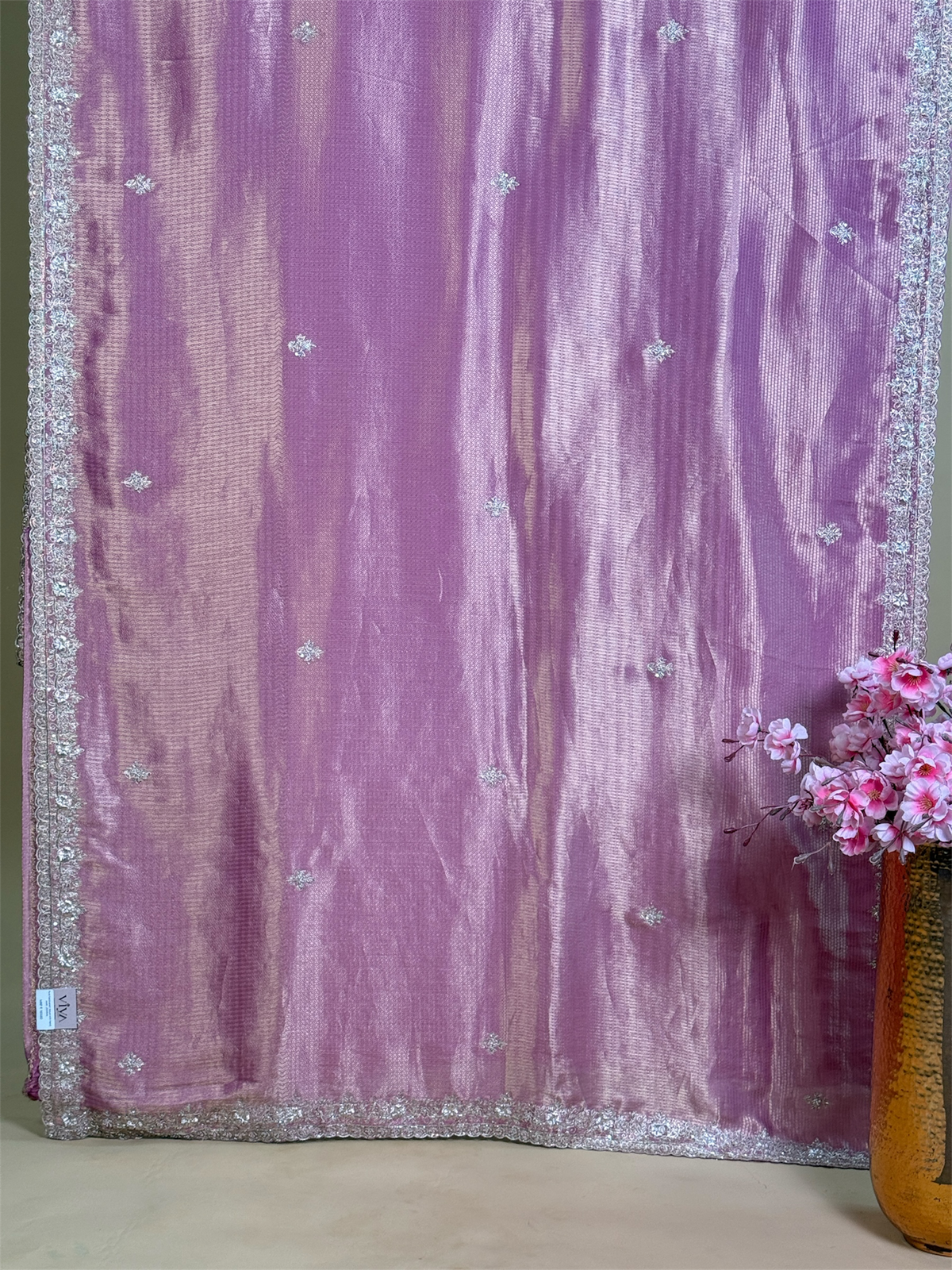Pure Kanjivaram tissue silk saree with handwork